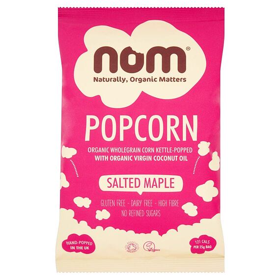 Nom Organic popcorn with Himalayan salt and maple syrup 25 g