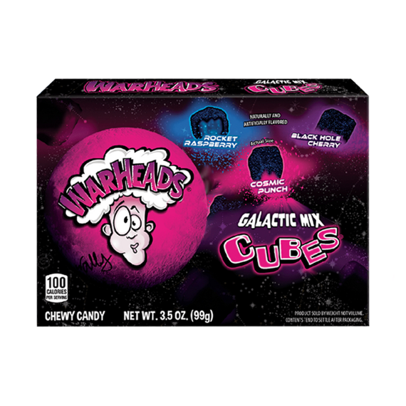Warheads Cubes Theater Box Galactic Sour Chews 99 g