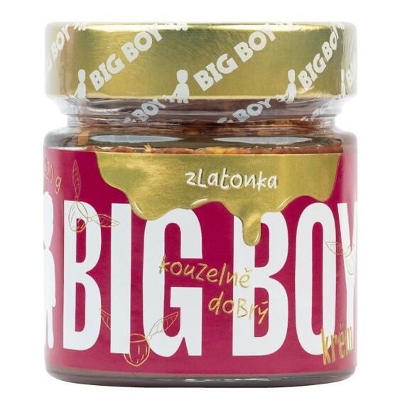 BIG BOY® Zlatonka - Sladký lískový krém s kousky křupavých oříšků a kakaem 220 g