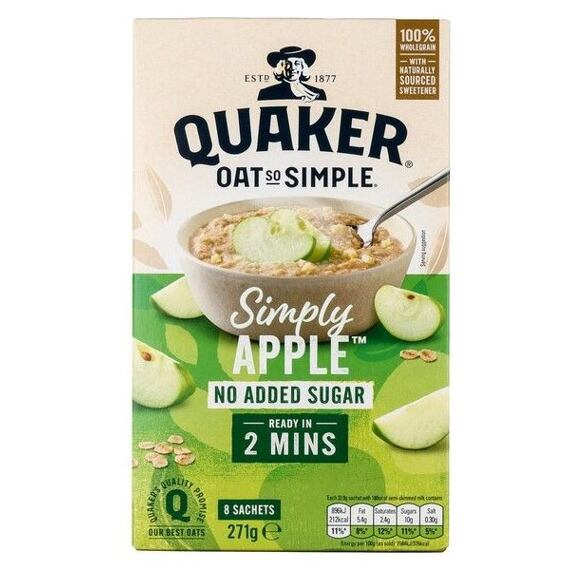 Quaker Oat so Simple ovesná kaše s příchutí jablka bez přidaného cukru 271 g
