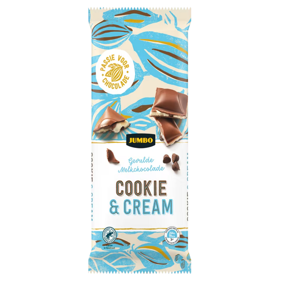 Jumbo milk chocolate with cookies and cream flavor filling 190 g