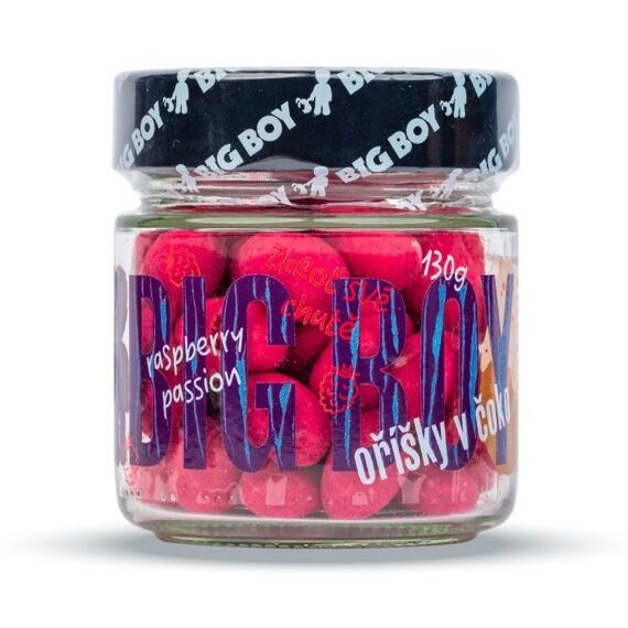 BIG BOY® Raspberry passion - Almonds and cashews in white chocolate with raspberry dust 130 g