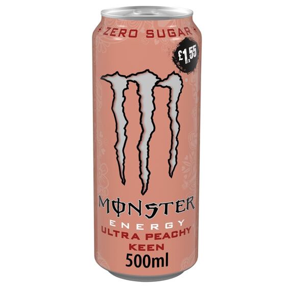 Monster Ultra energetický nápoj bez cukru s příchutí broskve 500 ml PM