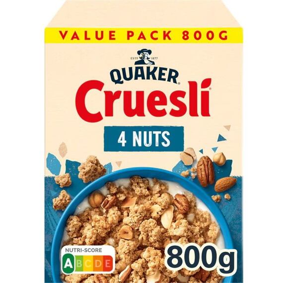 Quaker Cruesli crunchy muesli with four types of nuts 800 g