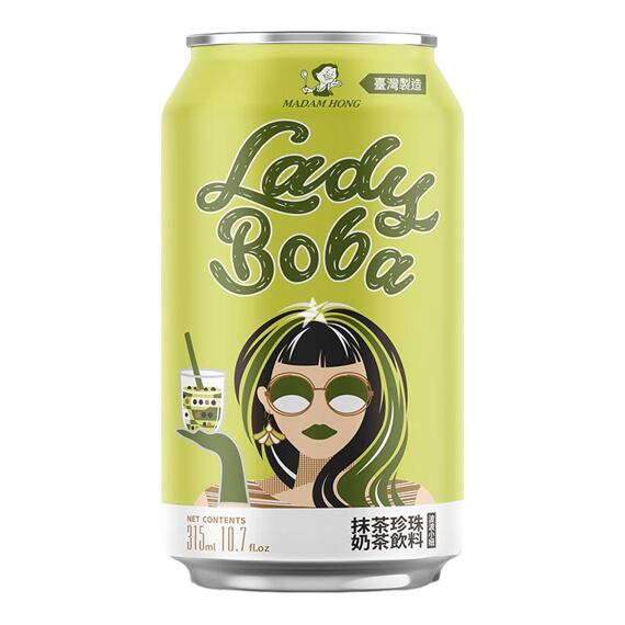 Lady Boba bubble tea with Matcha tea flavor 315 ml