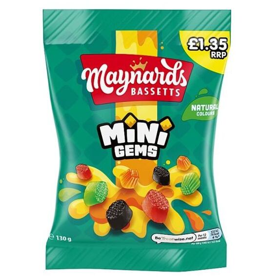 Maynards Bassetts Mini Gems gumové bonbonky s ovocnými příchutěmi 130 g PM