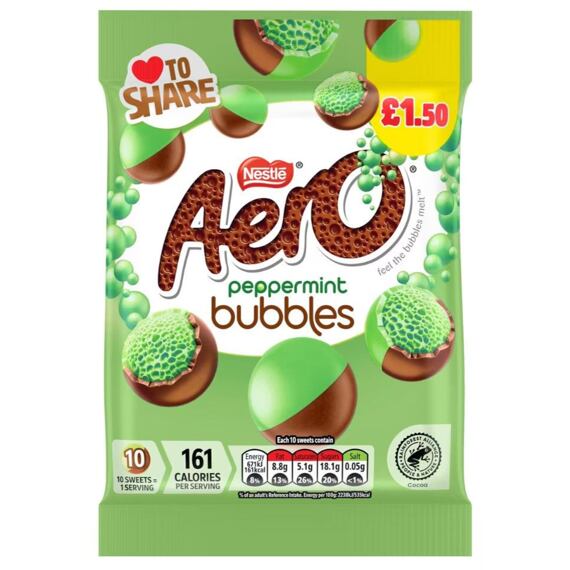 Nestlé Aero čokoládové kuličky s příchutí máty 80 g PM
