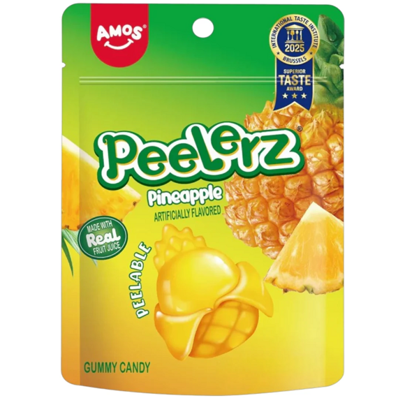 Amos Peelerz gumové bonbóny se sladkou slupkou s příchutí ananasu 65 g