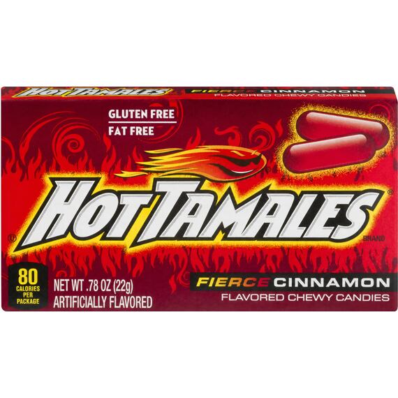 Hot Tamales USA žvýkací bonbonky s příchutí pálivé skořice 22 g