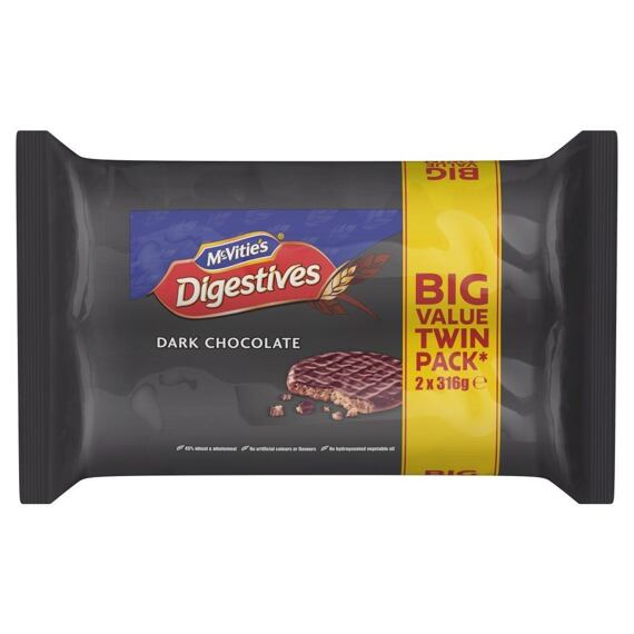 McVitie's Digestives Dark Chocolate Twin Pack 2 x 316 g
