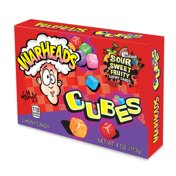 Warheads Sour & Sweet Fruity Chewy Cubes 113 g